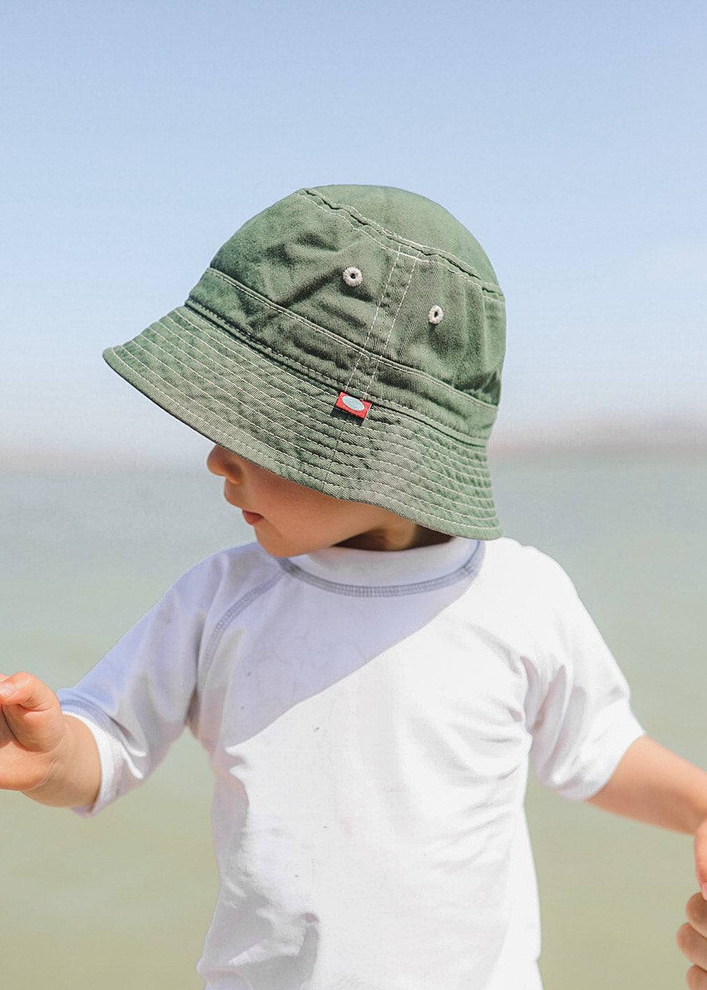 Boys and Girls 100% Cotton Twill UPF 50+ Wharf Hat | Olive (Dyed &amp; Finished in USA*)
