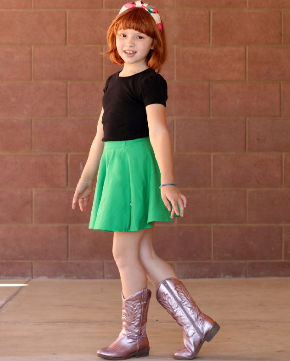 Girls Soft 100% Cotton Jersey Twirly Skirt | Deep Purple - City