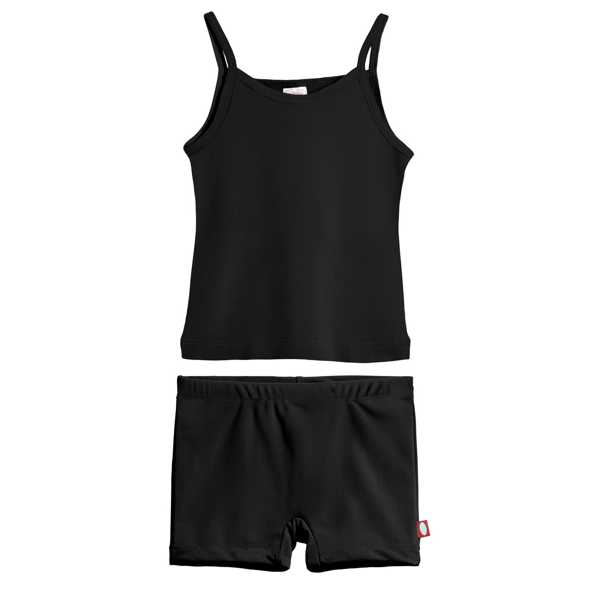 Girls UPF 50+ Swim Cami & Boy Short 2-Piece Set | Black