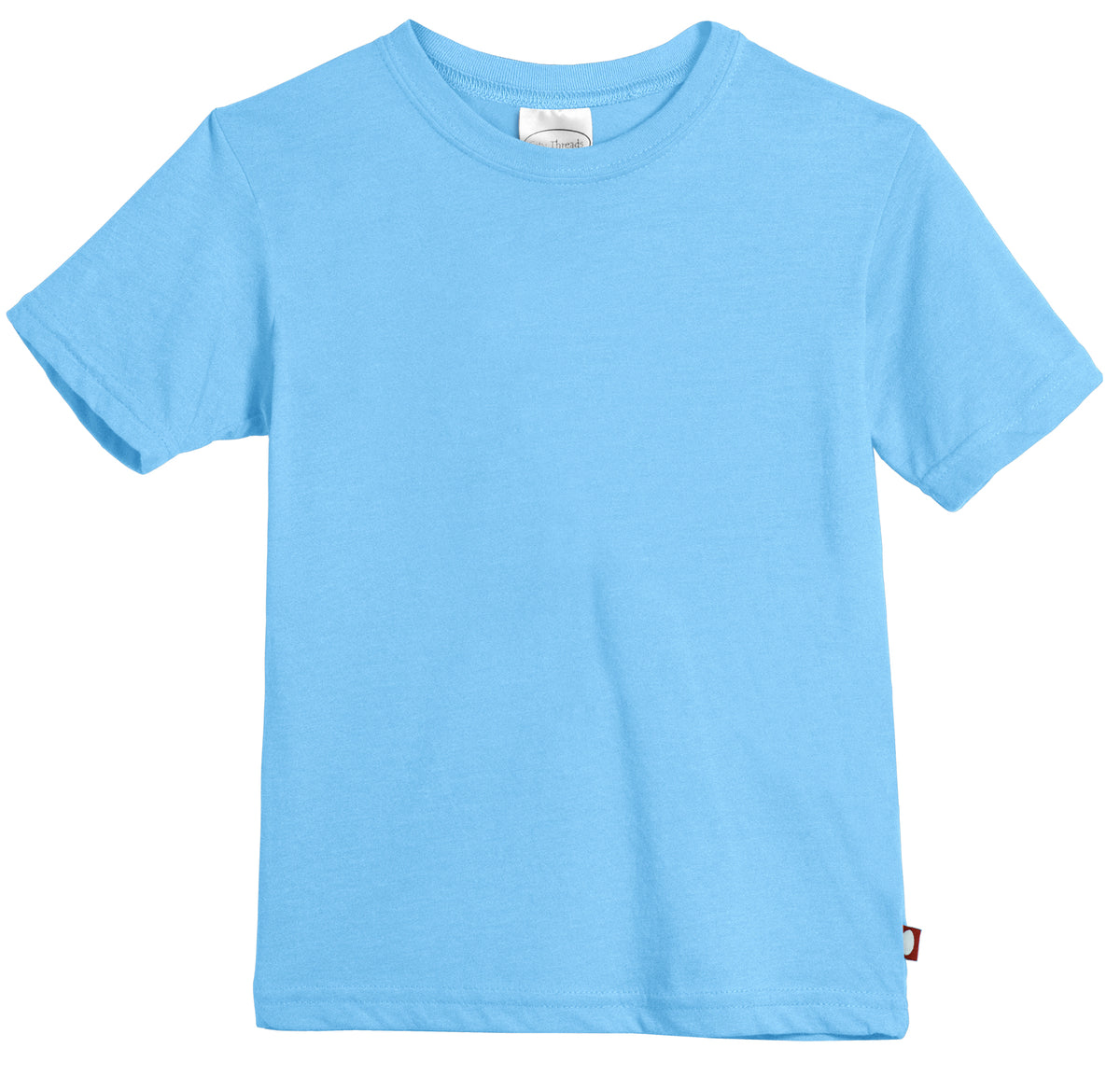 Boys Soft Organic Cotton Jersey Short Sleeve Crew Tee | Bright Light Blue
