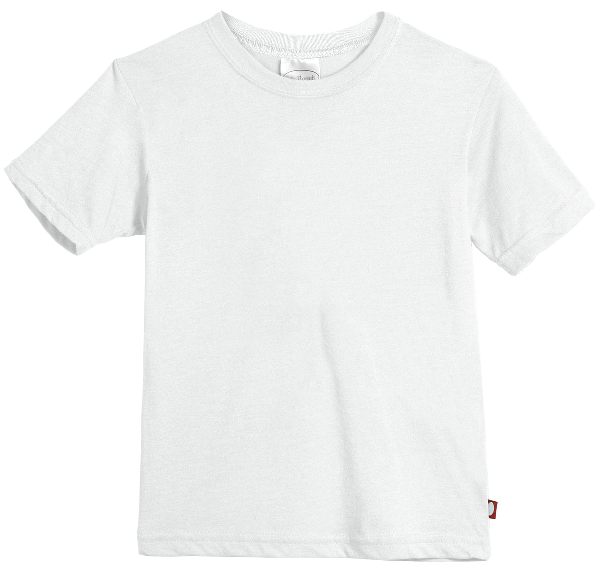 Boys Soft Organic Cotton Jersey Short Sleeve Crew Tee | White