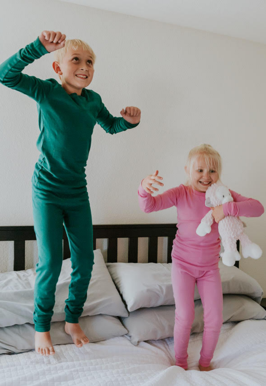 Boys and Girls Soft Organic Cotton Snug Fit Pajama Sets | Black