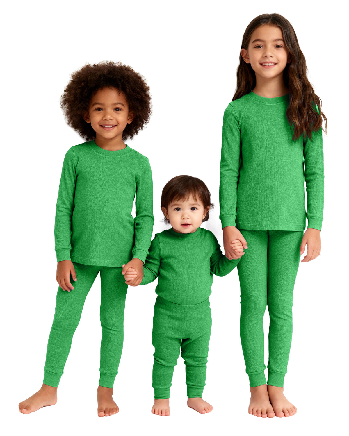 Girls Soft & Cozy Thermal 2-Piece Long Johns | Candy Apple w- Light Pink Stitch