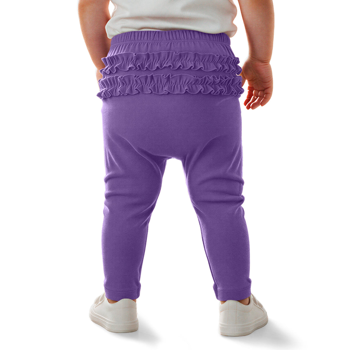 Baby Ruffle Butt Soft 100% Cotton Leggings | Deep Purple