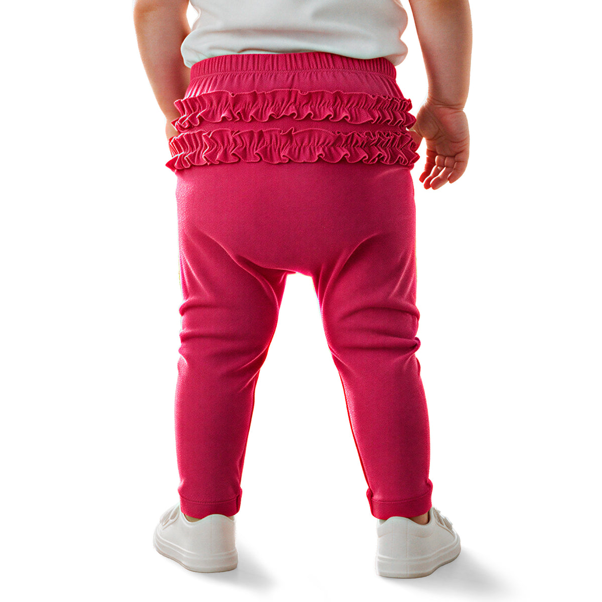 Baby Ruffle Butt Soft 100% Cotton Leggings | Hot Pink
