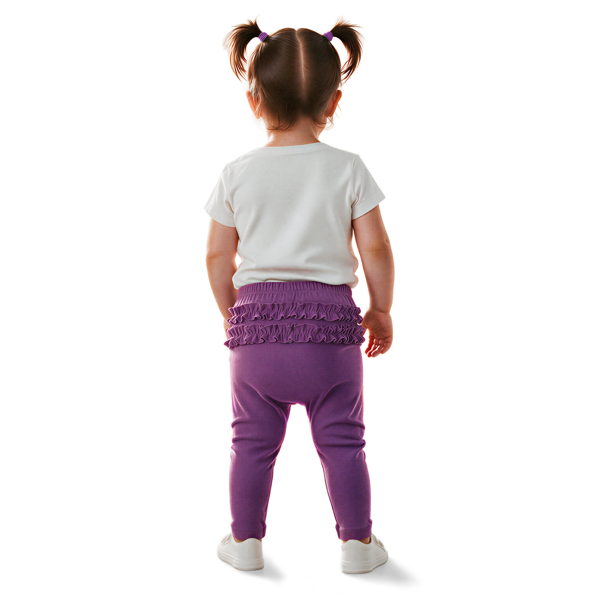 Baby Ruffle Butt Soft 100% Cotton Leggings | Plum