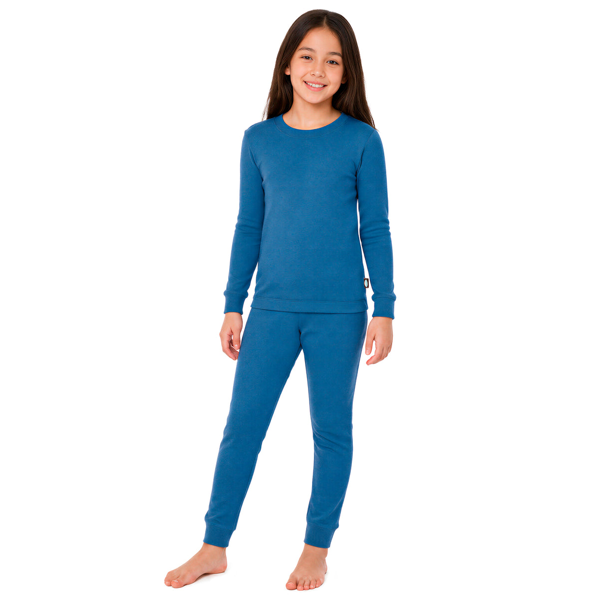 Boys and Girls Soft 100% Organic Cotton Snug Fit Pajama Sets | Smurf Blue