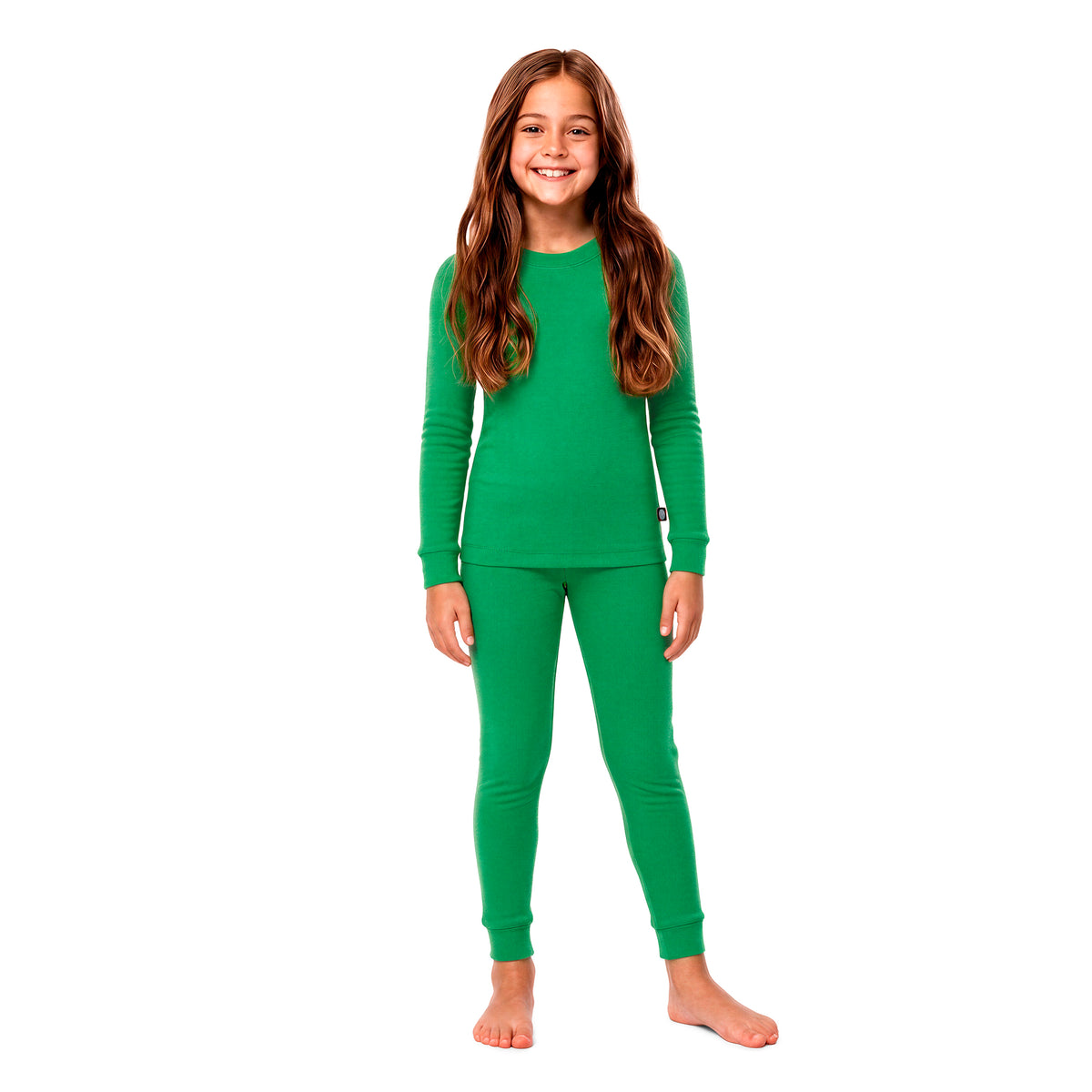 Boys and Girls Soft 100% Organic Cotton Snug Fit Pajama Sets | Elf Green