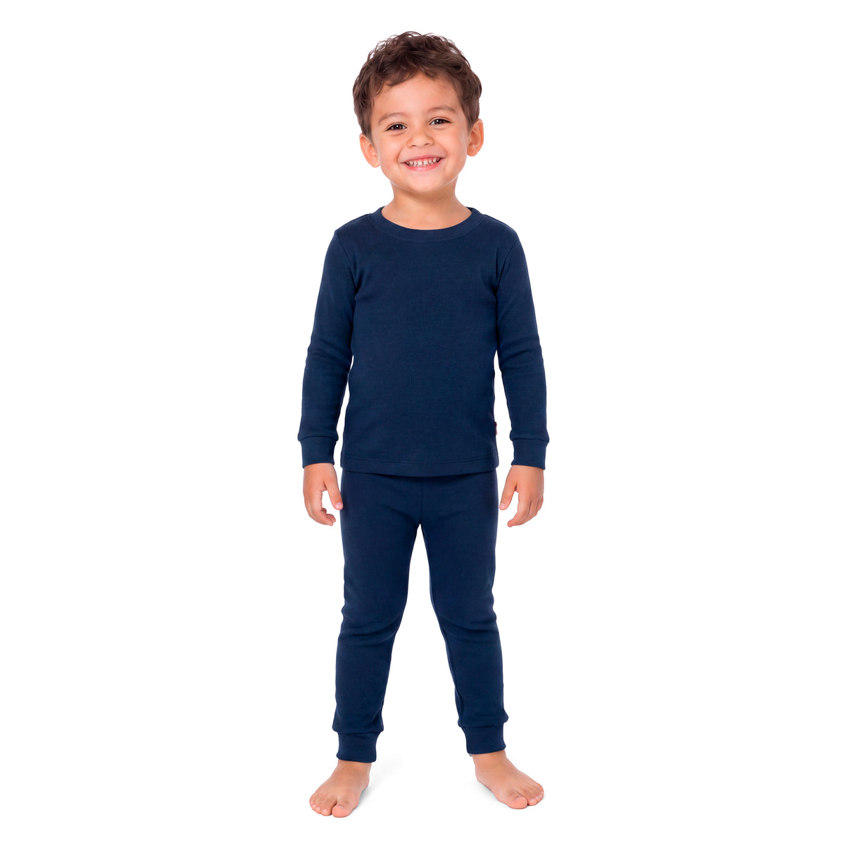 Boys and Girls Soft 100% Organic Cotton Snug Fit Pajama Sets | Navy