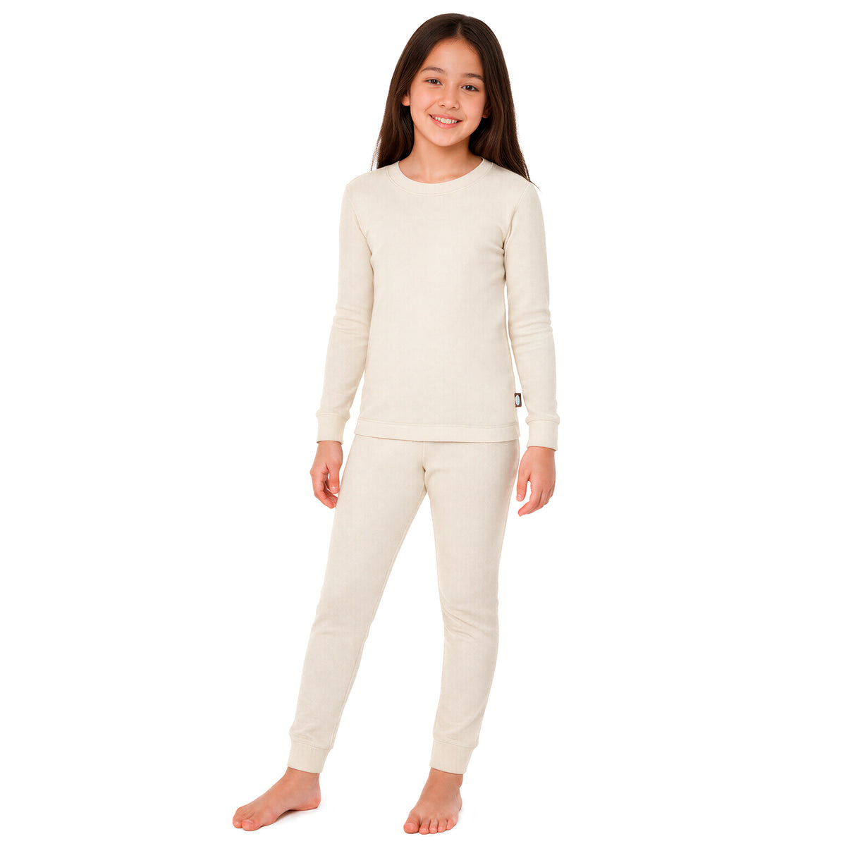 Boys and Girls Soft 100% Organic Cotton Snug Fit Pajama Sets | Oatmeal