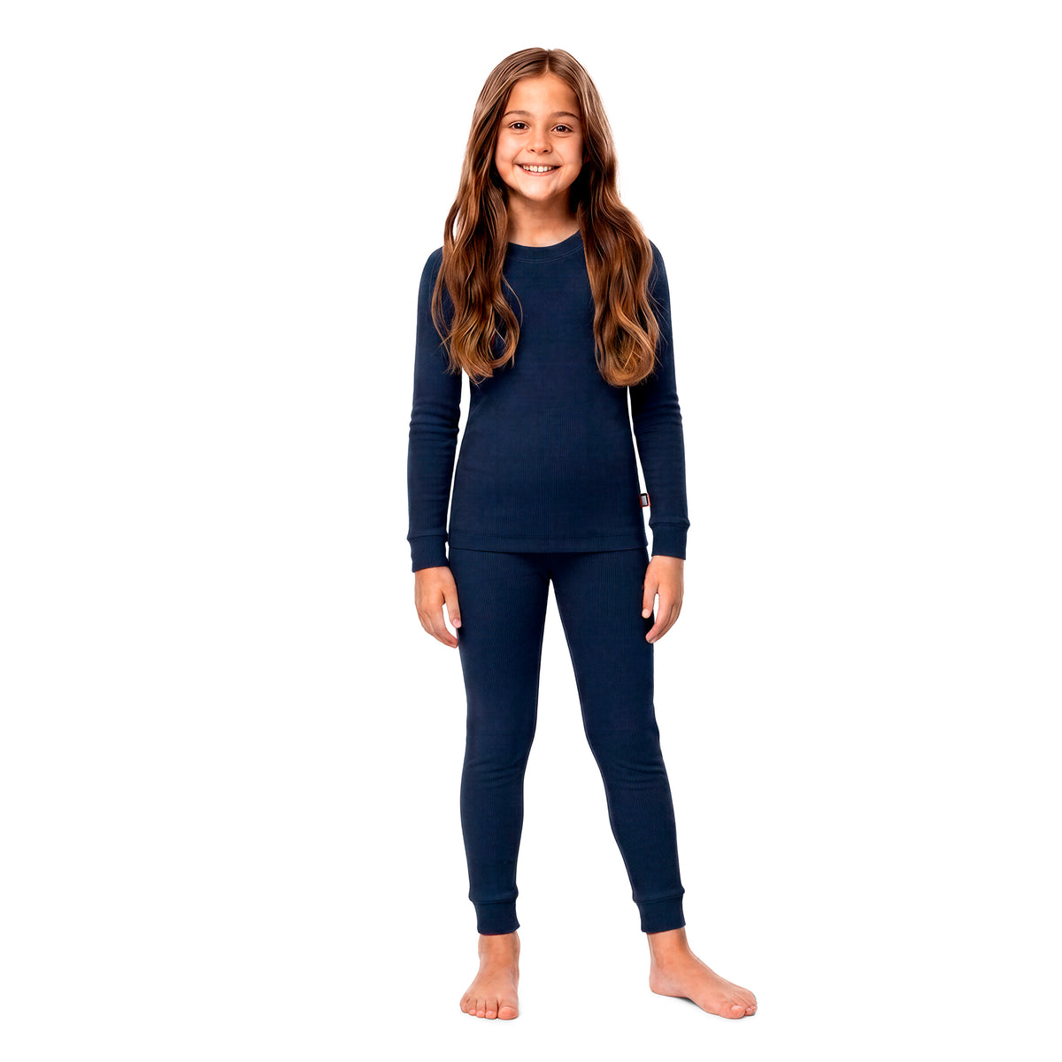 Boys and Girls Soft 100% Organic Cotton Snug Fit Pajama Sets | Navy