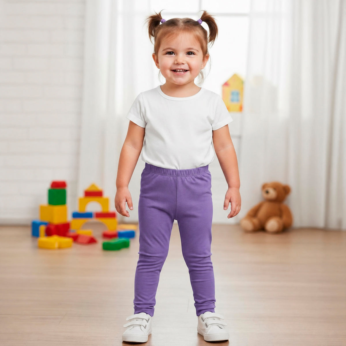Baby Ruffle Butt Soft 100% Cotton Leggings | Deep Purple