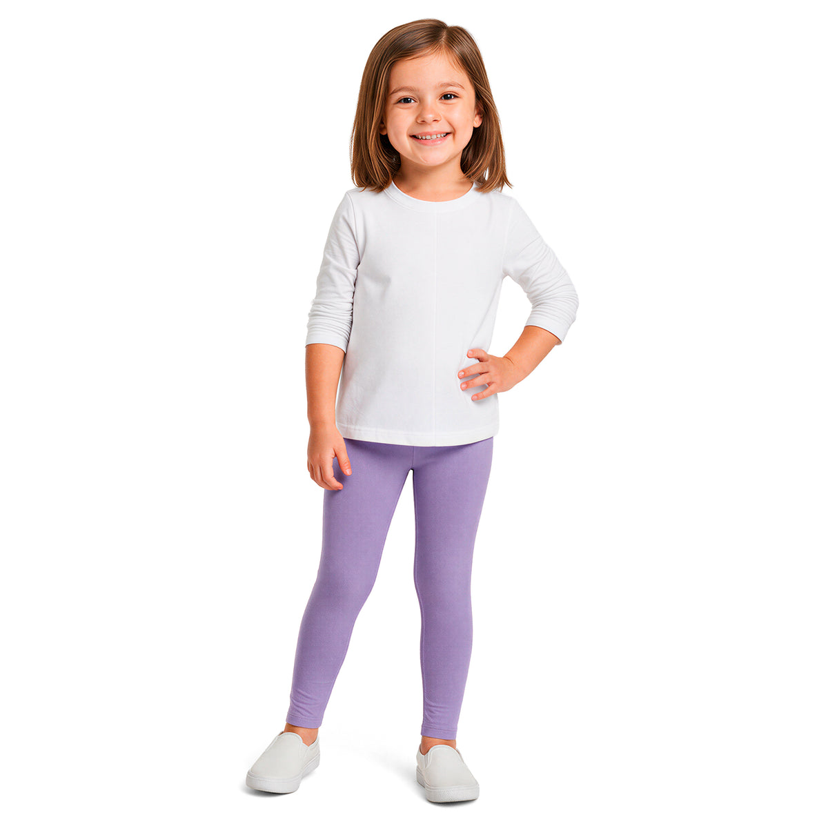 Girls Soft 100% Organic Cotton Leggings | Deep Purple