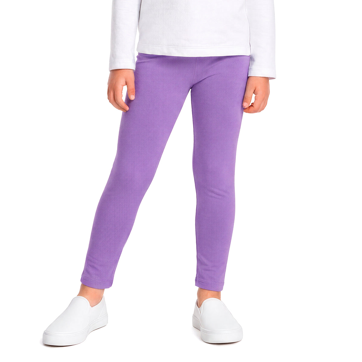 Girls Soft 100% Organic Cotton Leggings | Deep Purple