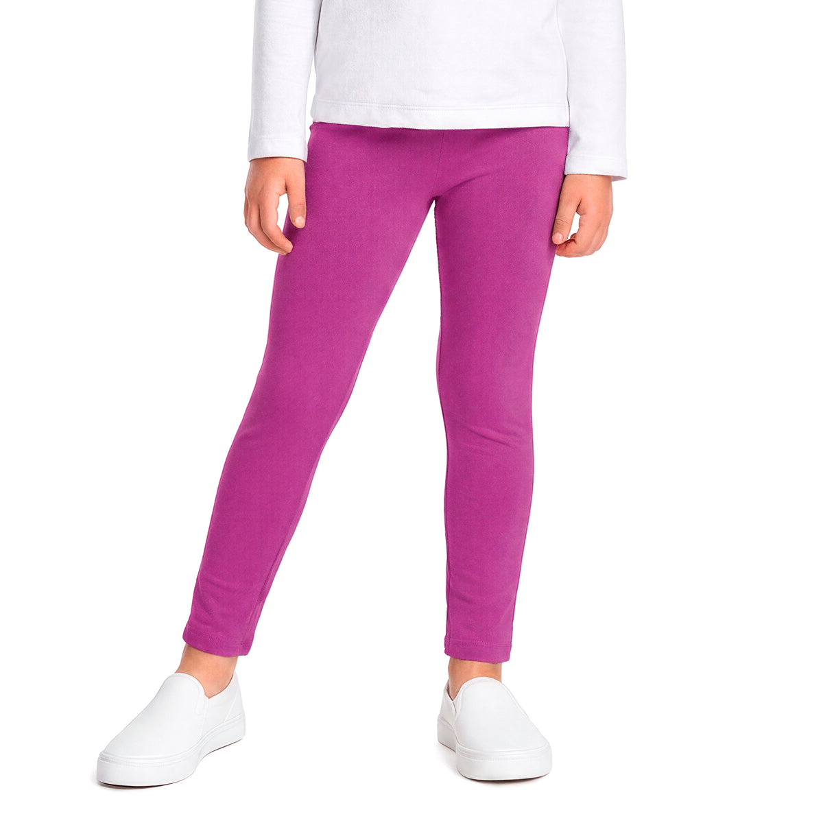 Girls Soft 100% Organic Cotton Leggings | Plum