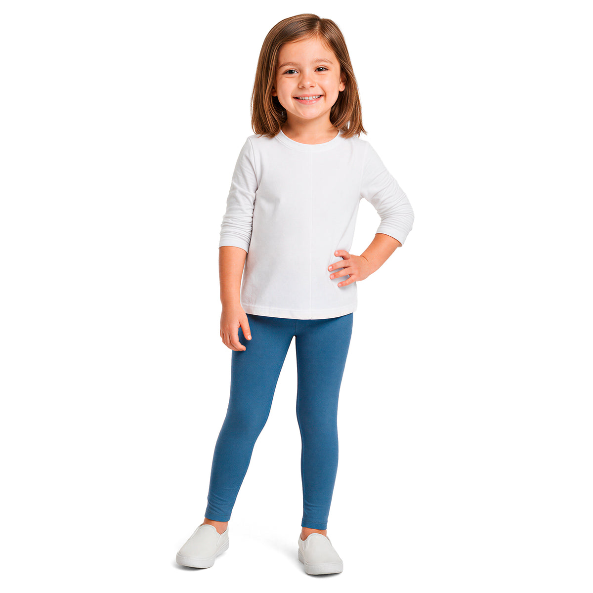 Girls Soft 100% Organic Cotton Leggings | Smurf