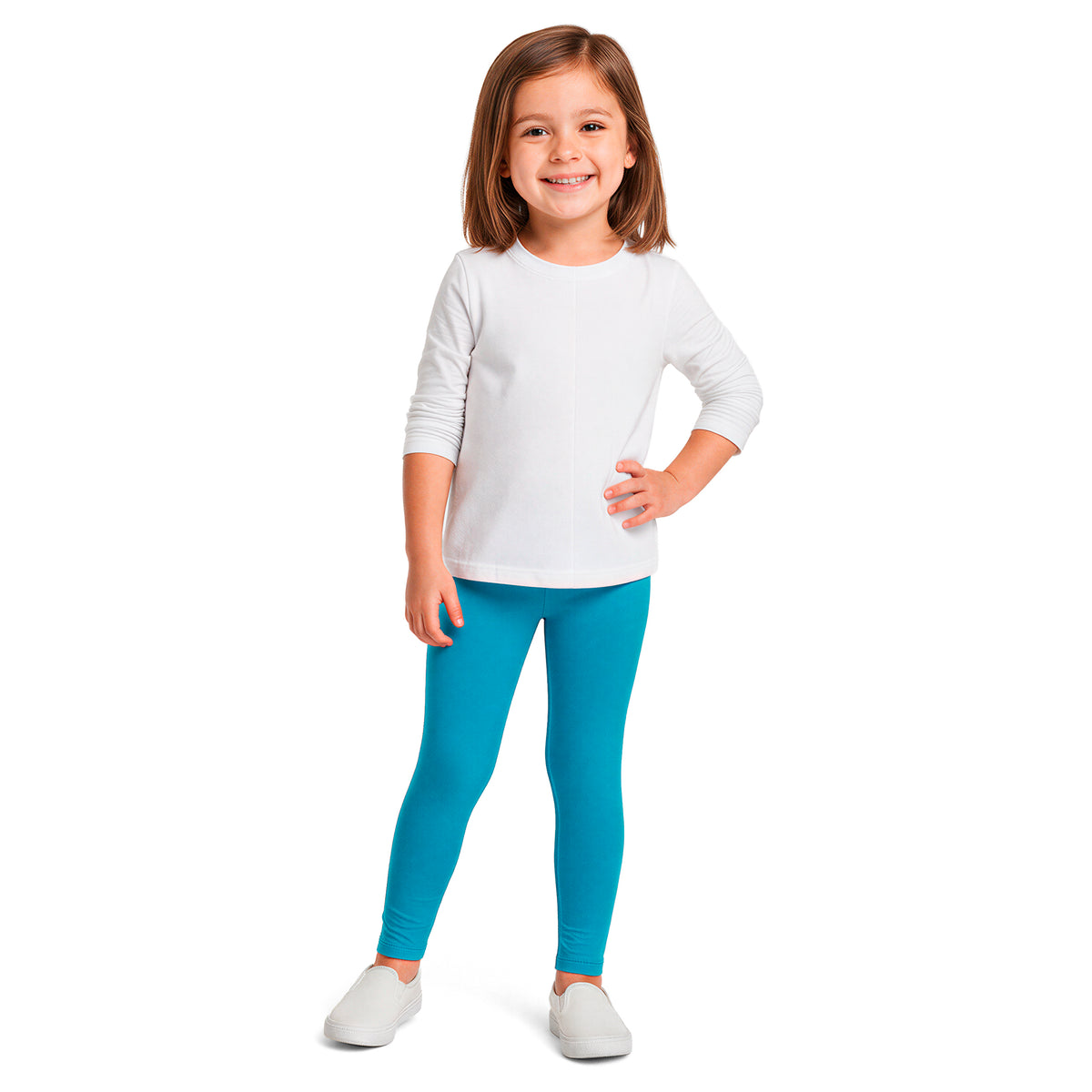 Girls Soft 100% Organic Cotton Leggings | Turquoise