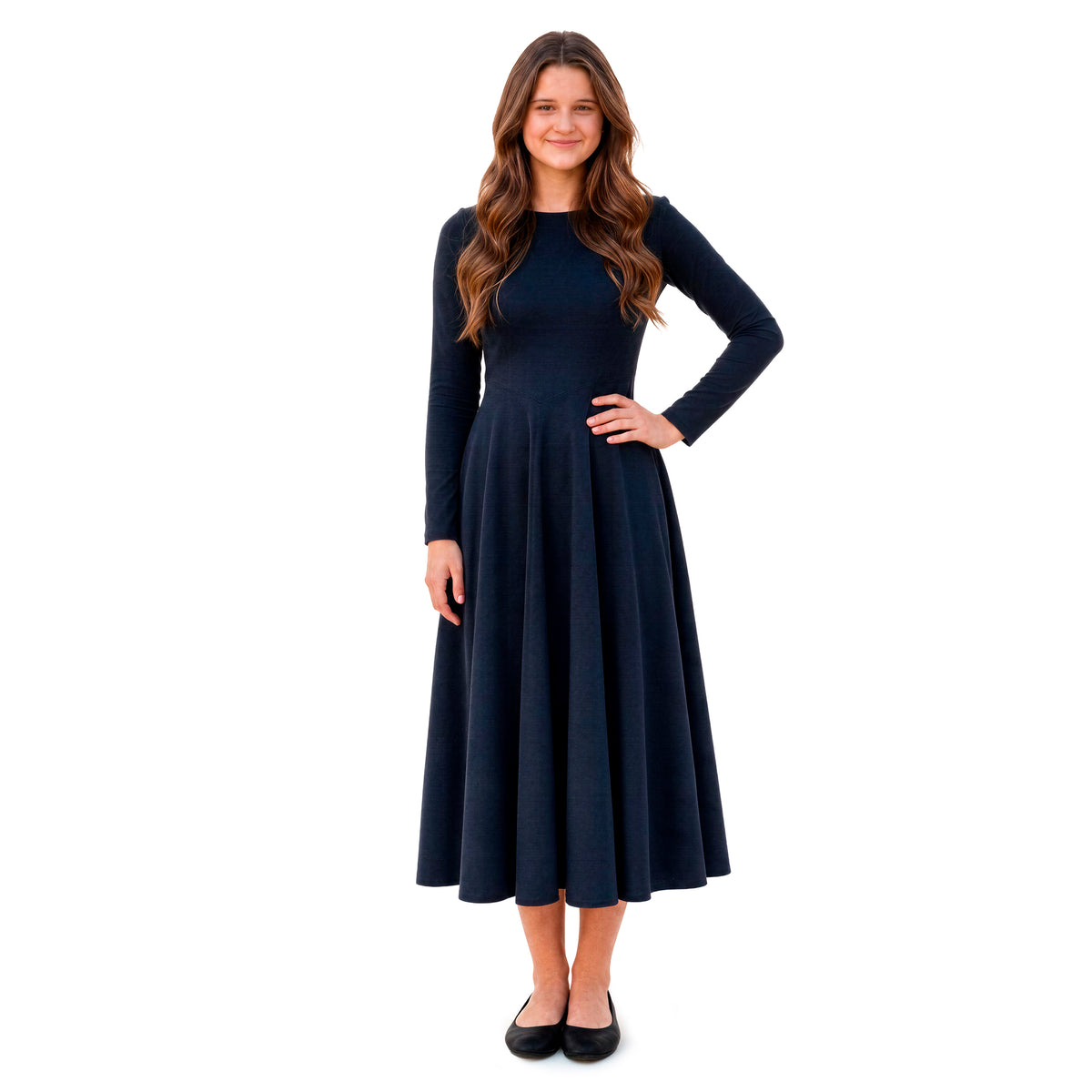 Girls Soft 100% Cotton Princess & Concert Dress | Navy