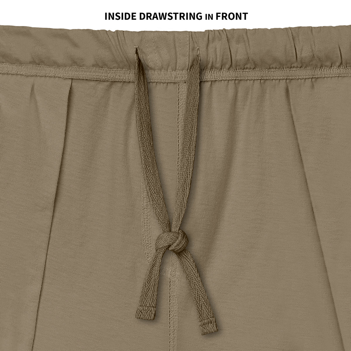 Men's Soft 100% Cotton Athletic Workout Lounge Pocket Shorts | Dark Khaki