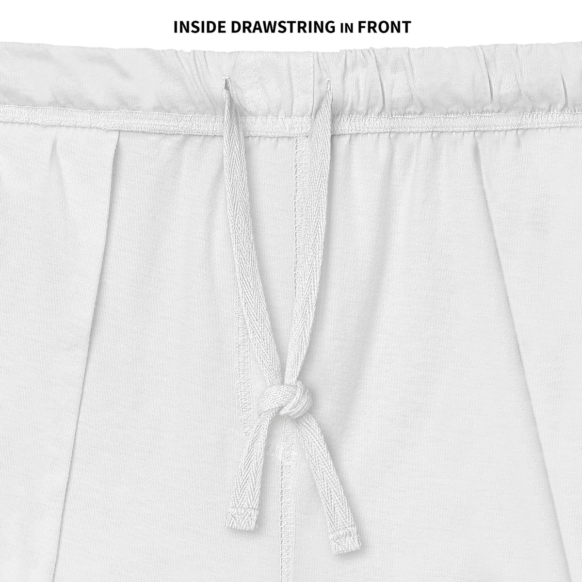 Men's Soft 100% Cotton Athletic Workout Lounge Pocket Shorts | White