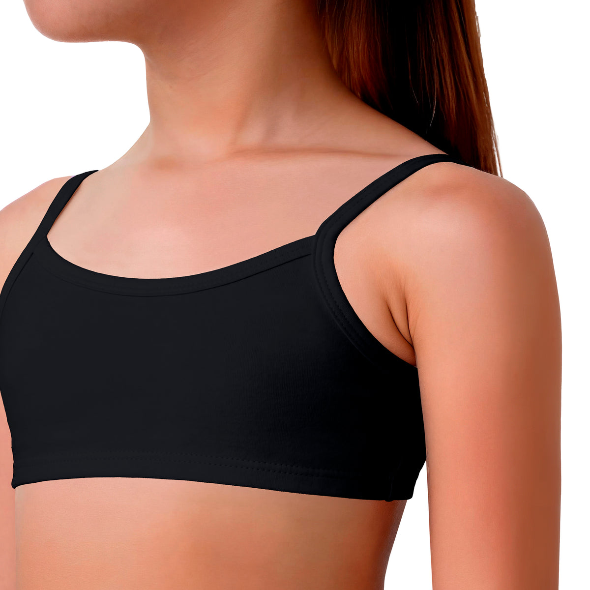 Soft 100% Cotton Training Bra 2 Pack | Black/White