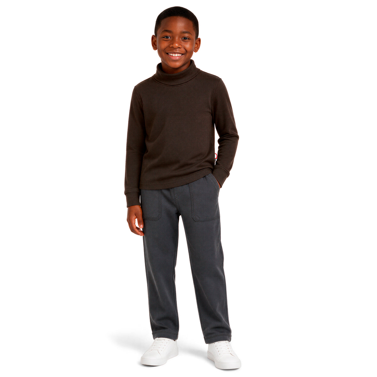 Boys and Girls Soft 100% Cotton Turtleneck | Chocolate