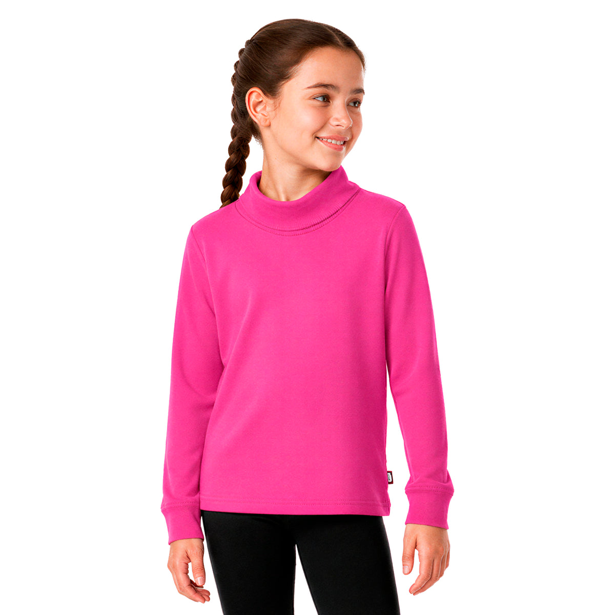 Boys and Girls Soft 100% Cotton Turtleneck | Hot Pink