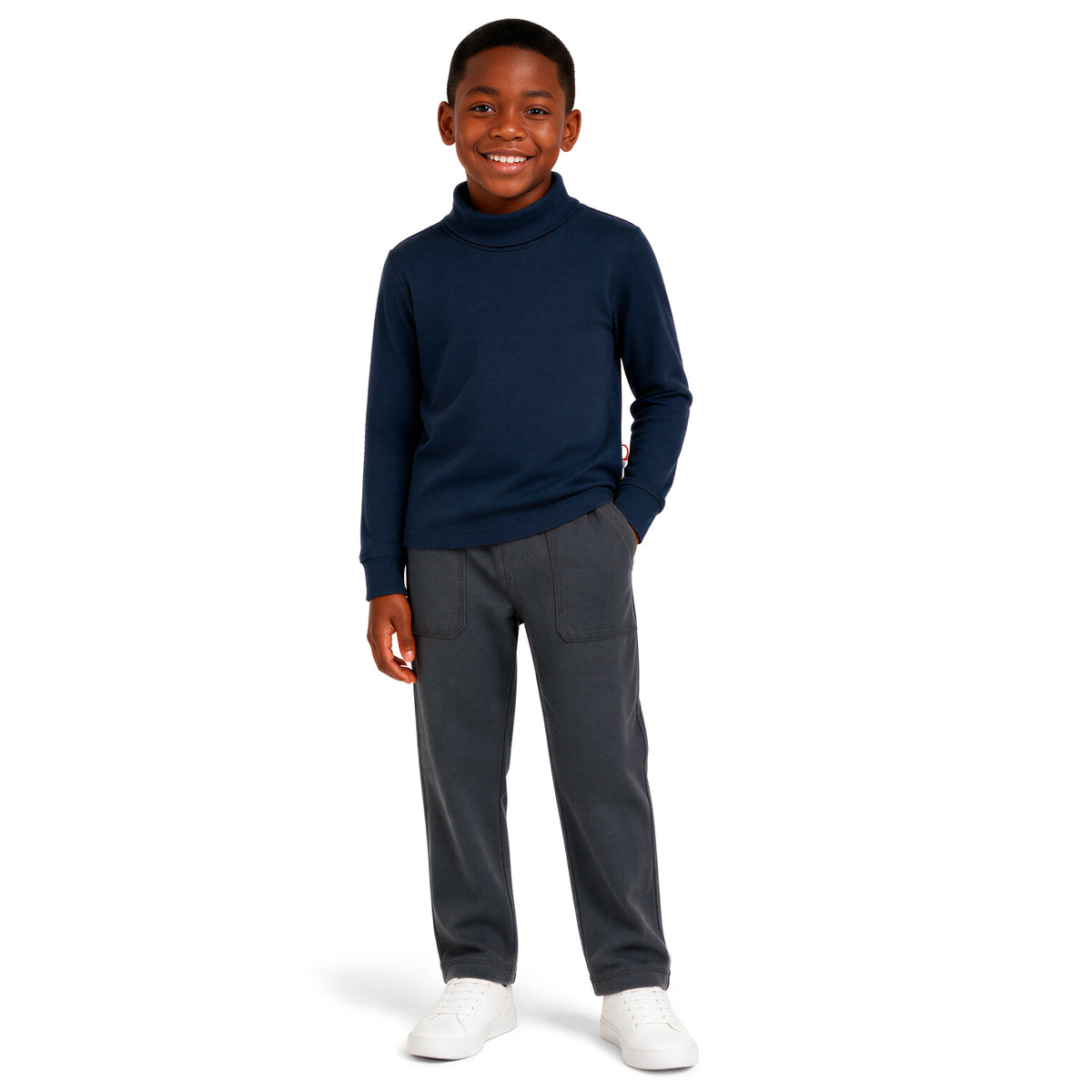 Boys and Girls Soft 100% Cotton Turtleneck | Navy