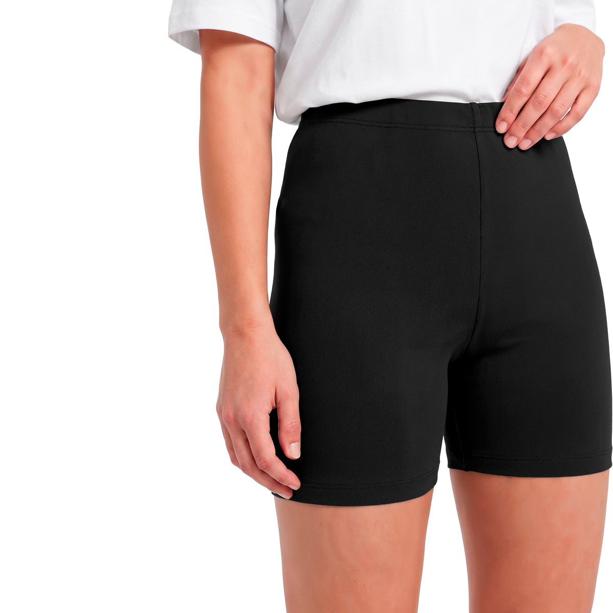 Women's Soft 100% Cotton Bike Short 5" Inseam | Black