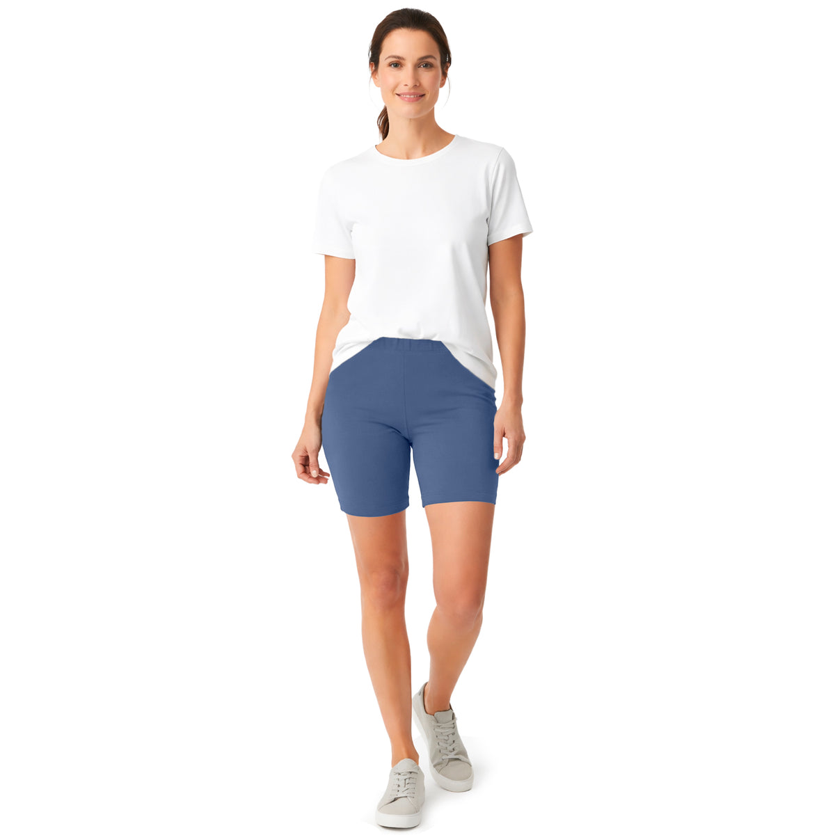 Women's Soft 100% Cotton Bike Short 5" Inseam | Denim Blue