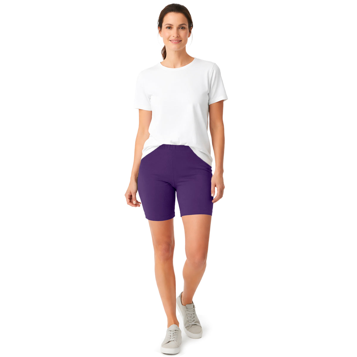 Women's Soft 100% Cotton Bike Short 5" Inseam | Purple