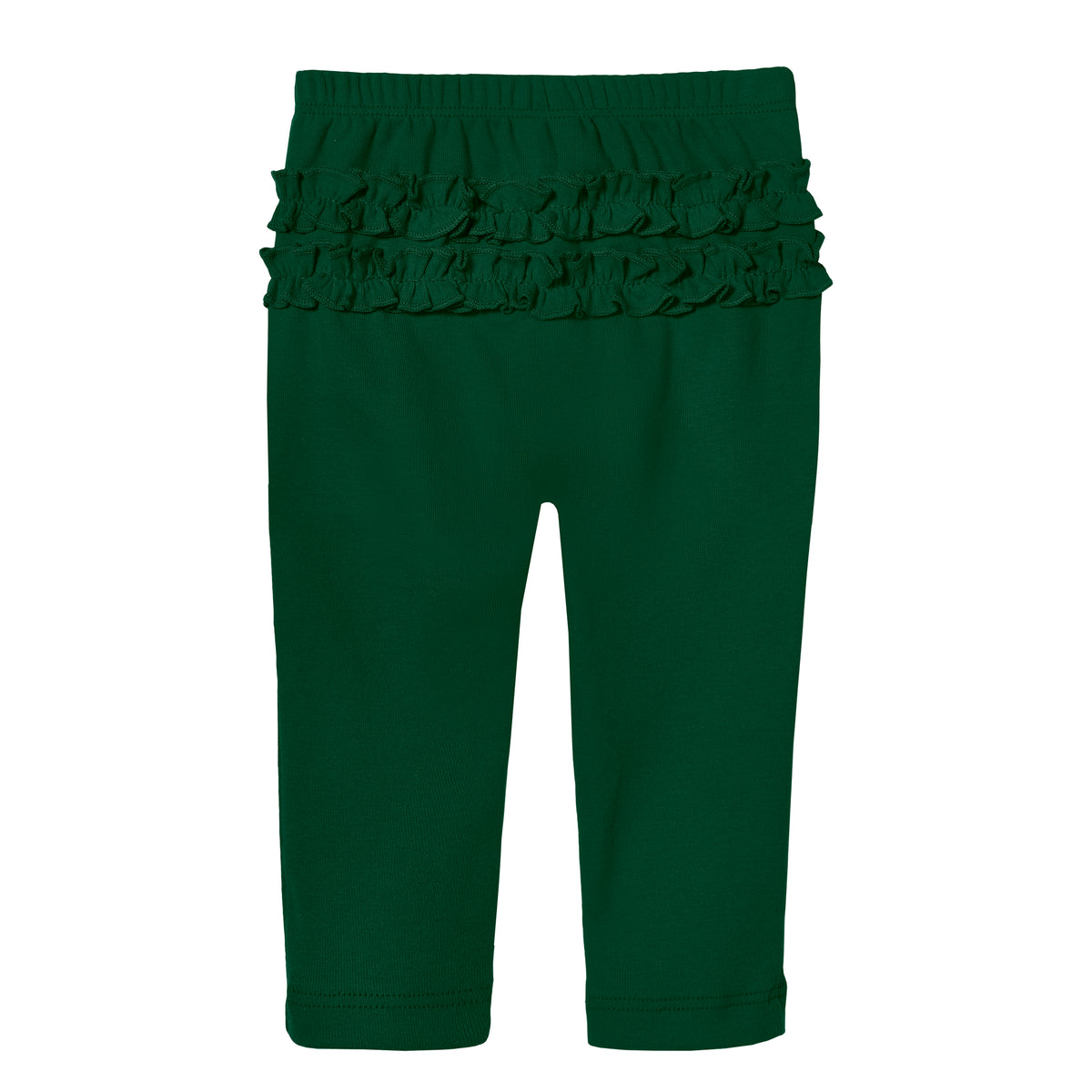 Baby Ruffle Butt Soft Cotton Leggings | Forest Green