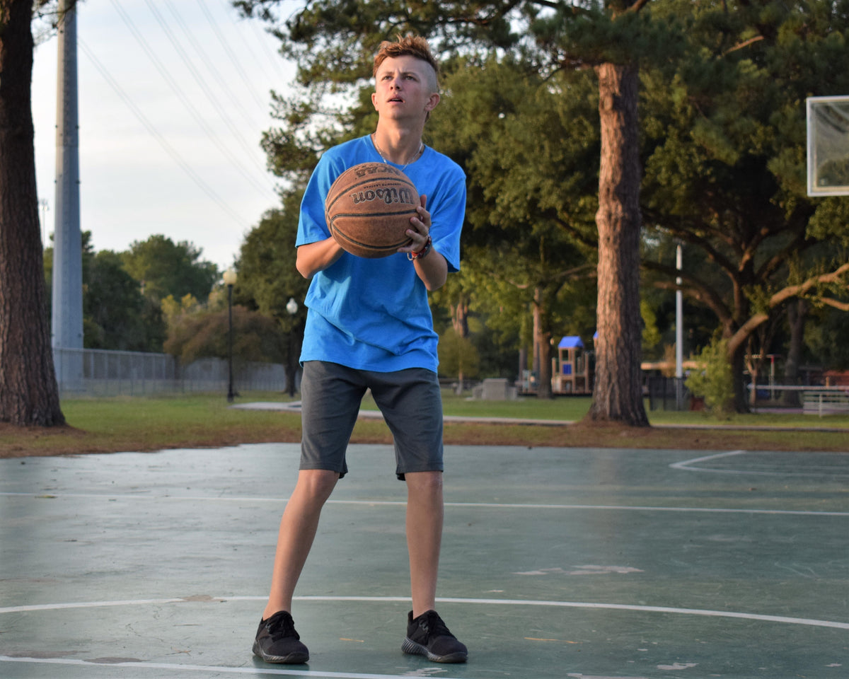 Boys Soft Cotton Athletic Short - UPF 50 + | Black