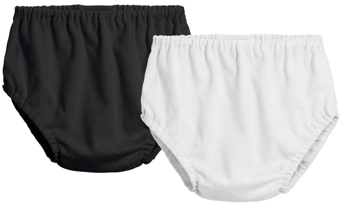 Boys and Girls Soft Cotton Diaper Cover 2-Pack | Black/White