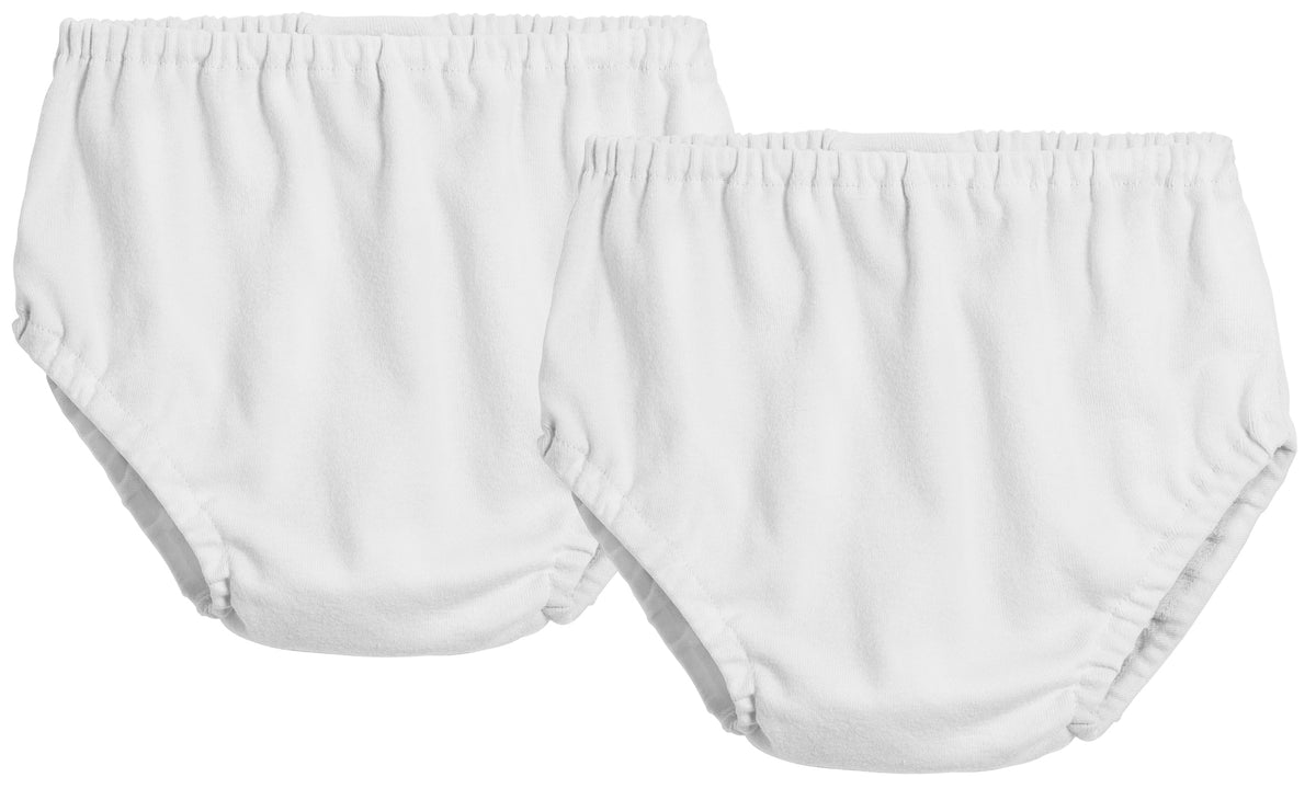 Boys and Girls Soft Cotton Diaper Cover 2-Pack | White/White