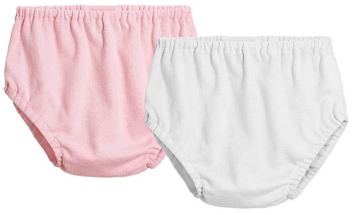 Boys and Girls Soft Cotton Diaper Cover 2-Pack | Pink/White