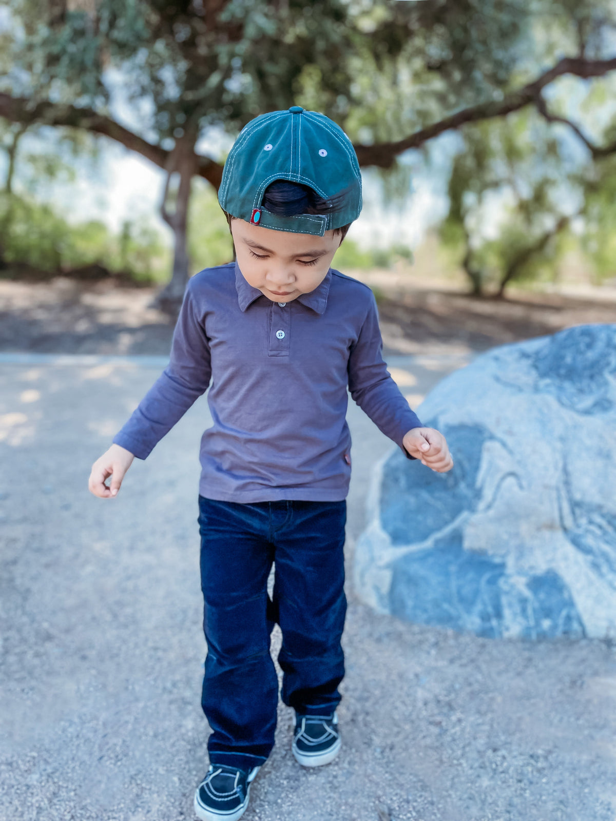 Soft Stretch Cord Pants With Knee Articulation - Matching Stitch | Concrete