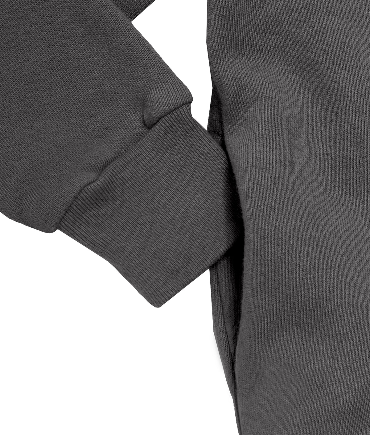 Soft & Cozy 100% Cotton Fleece Zip Hoodie with Inner Pockets | Charcoal