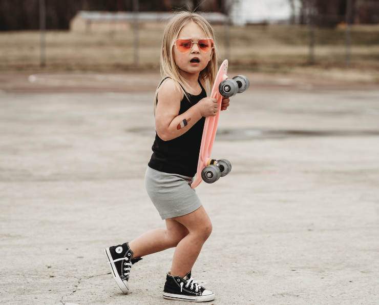 Girls Soft Organic Cotton Bike Shorts | Turquoise