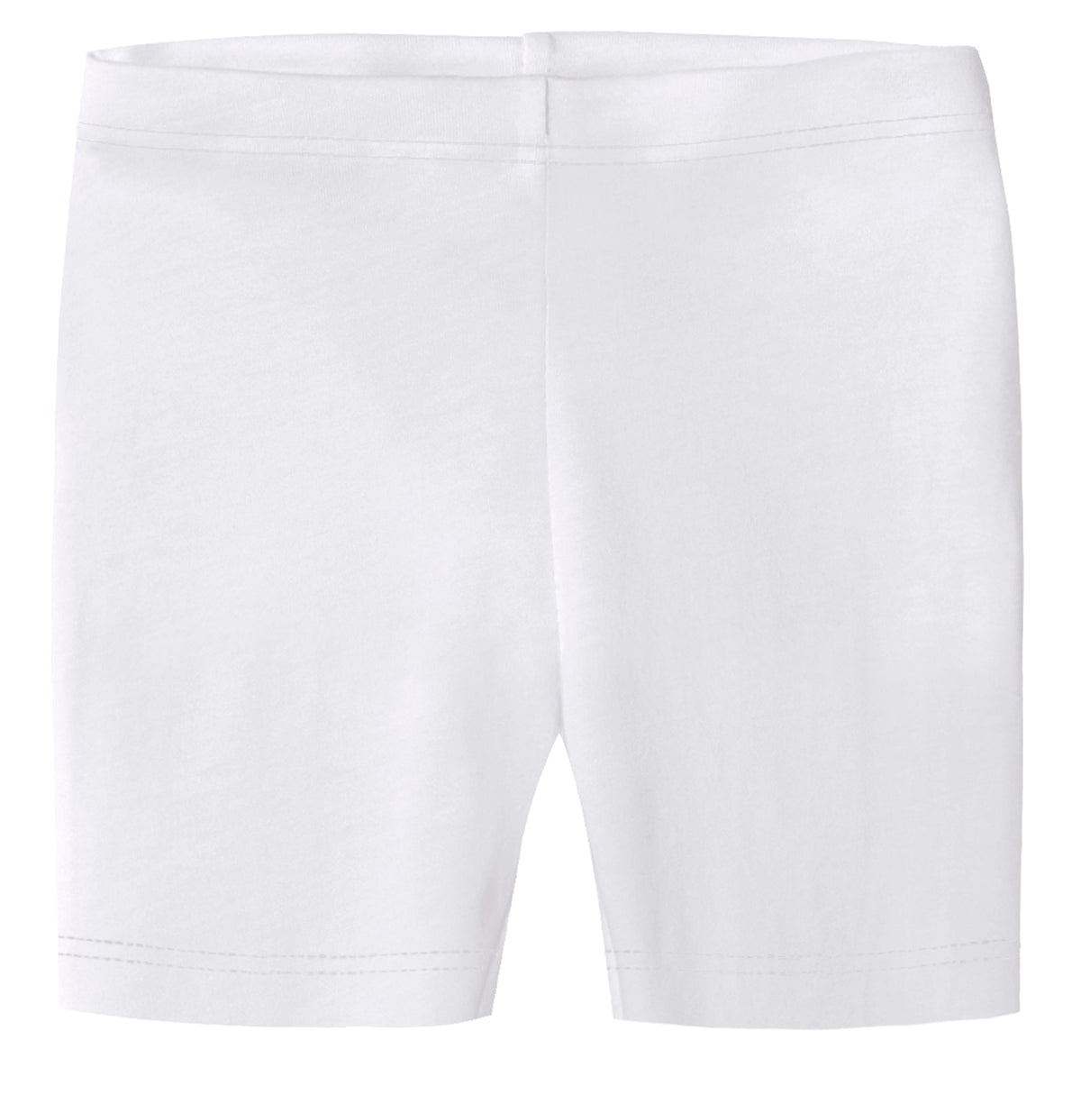 Girls Soft Organic Cotton Bike Shorts | White