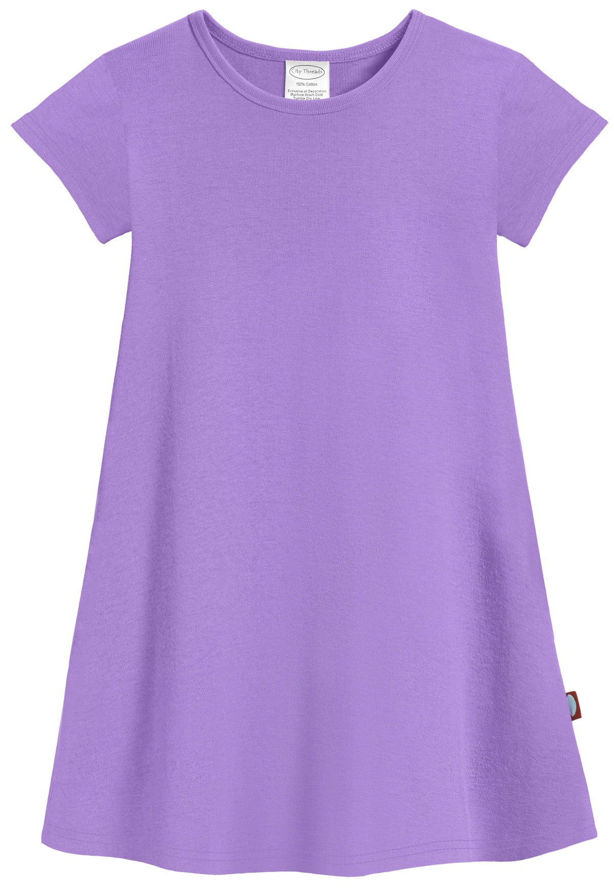 Super-Soft Organic Cotton Cap Sleeve Dress| Deep Purple