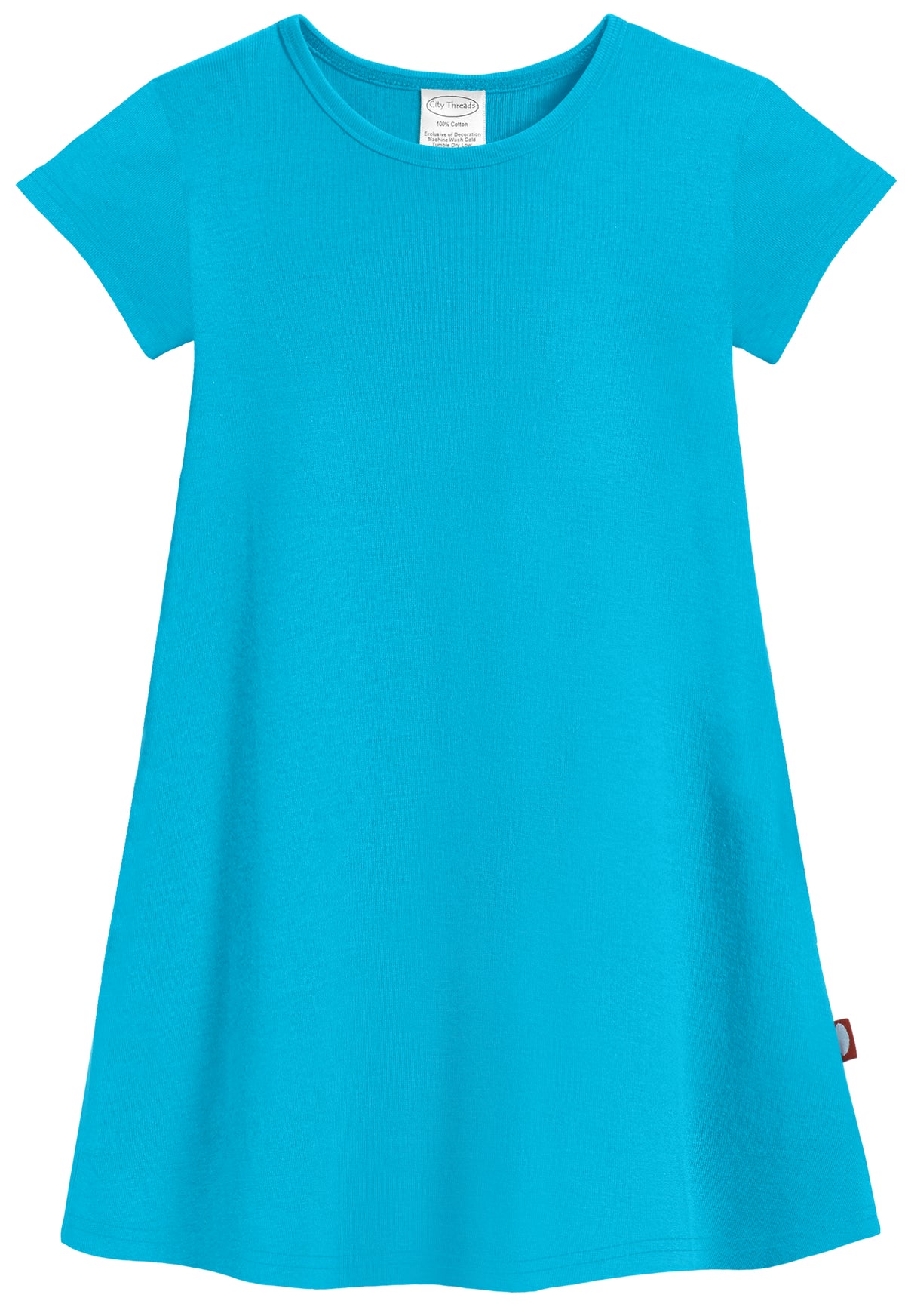Super-Soft Organic Cotton Cap Sleeve Dress| Turquoise