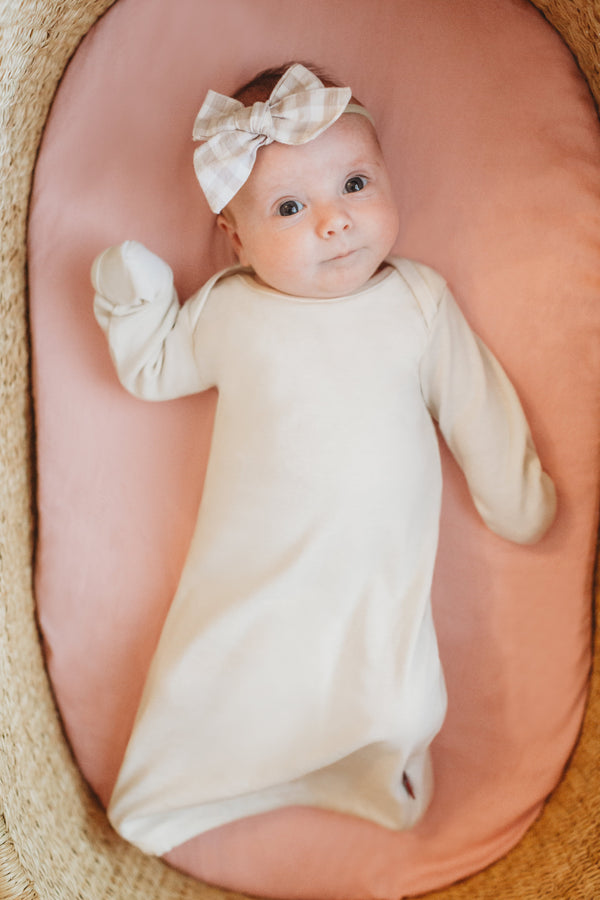 Super-Soft Organic Cotton Baby Rib Gown | Candy Apple