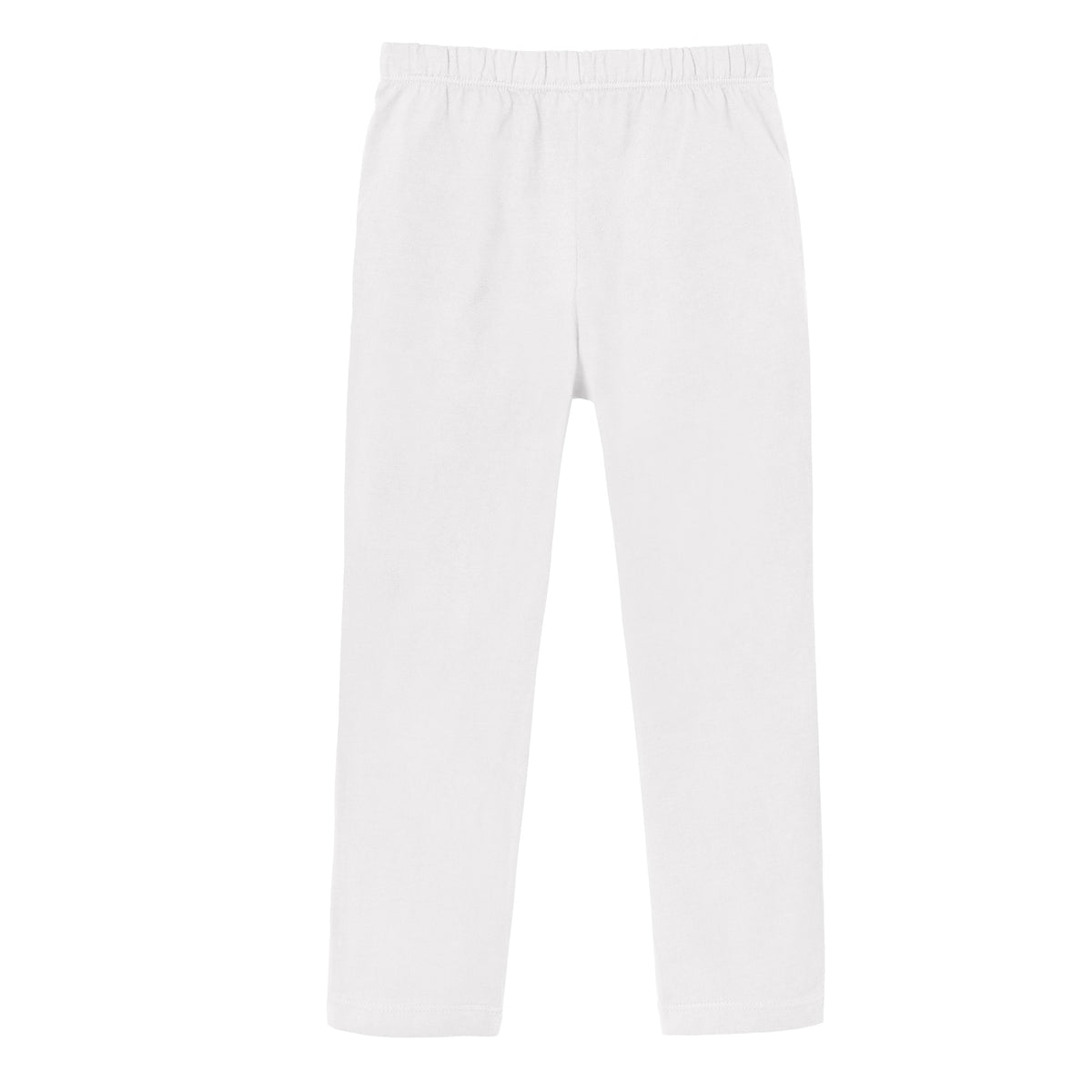 Girls Soft Cotton UPF 50+ Jersey Pocket Pants | White