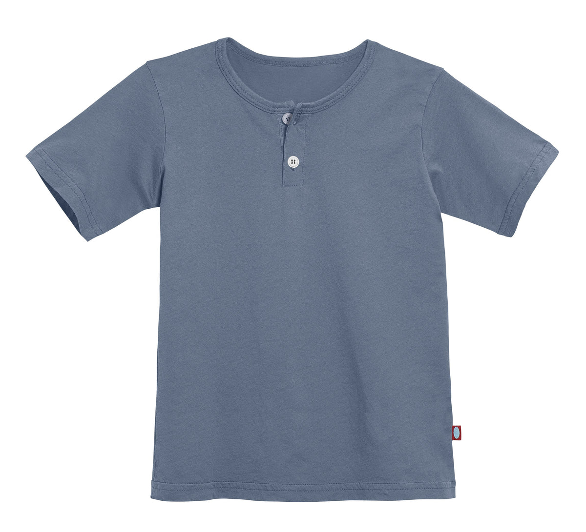 Boys Soft Organic Cotton Jersey Short Sleeve Henley Tee | Concrete