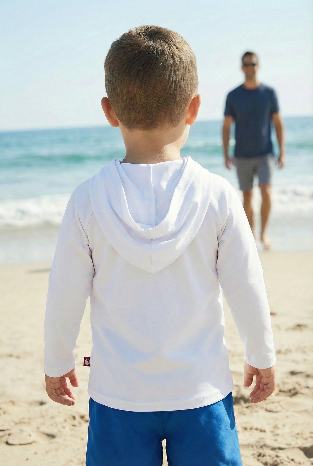 Unisex UPF 50+ Long Sleeve Hooded Rashguard | Bright Light Blue