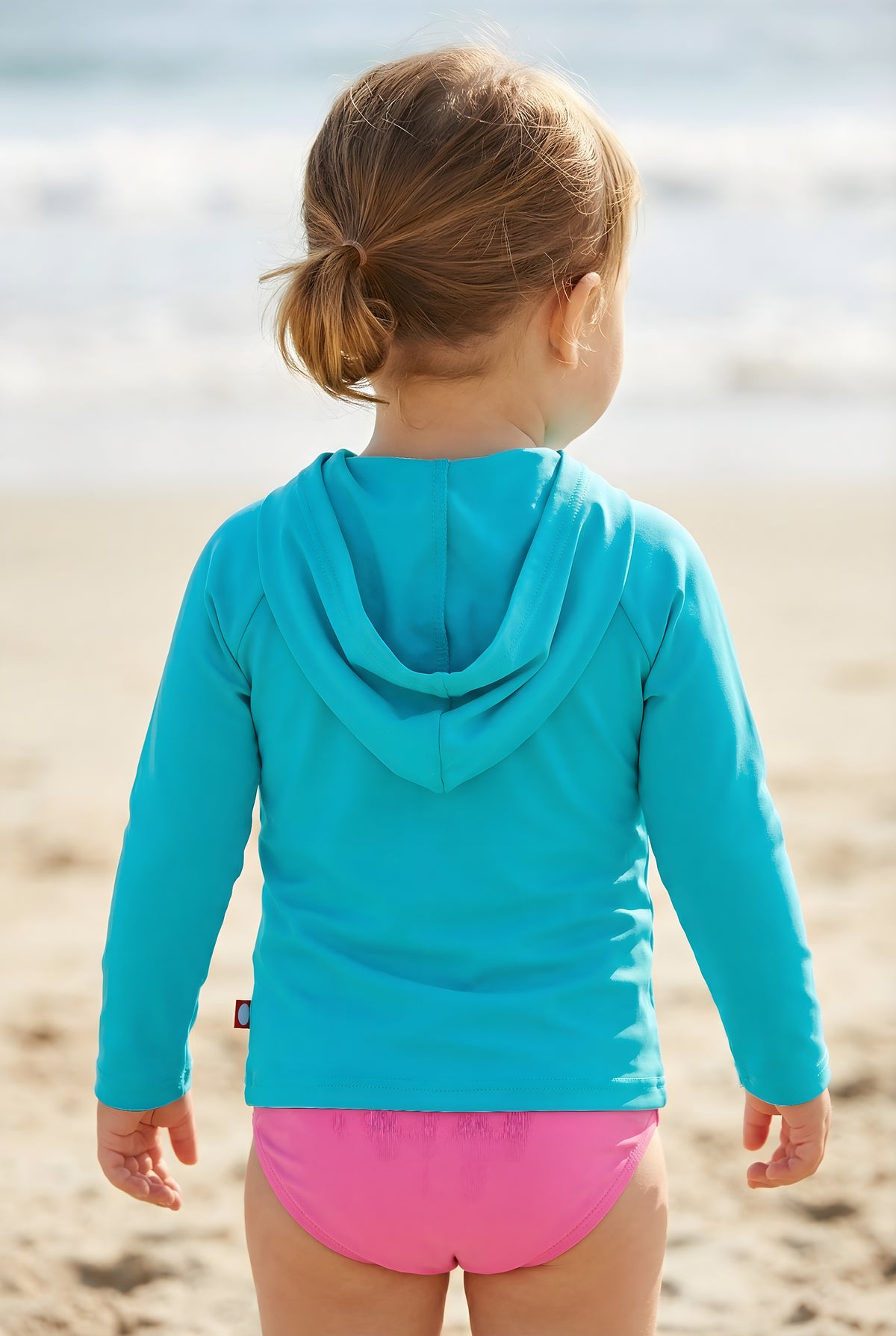 Unisex UPF 50+ Long Sleeve Hooded Rashguard | Bright Light Blue