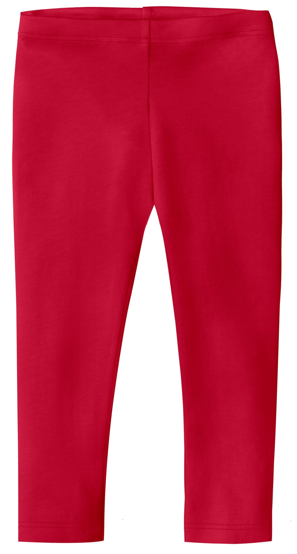 Girls Soft 100% Cotton Capri Leggings | Red