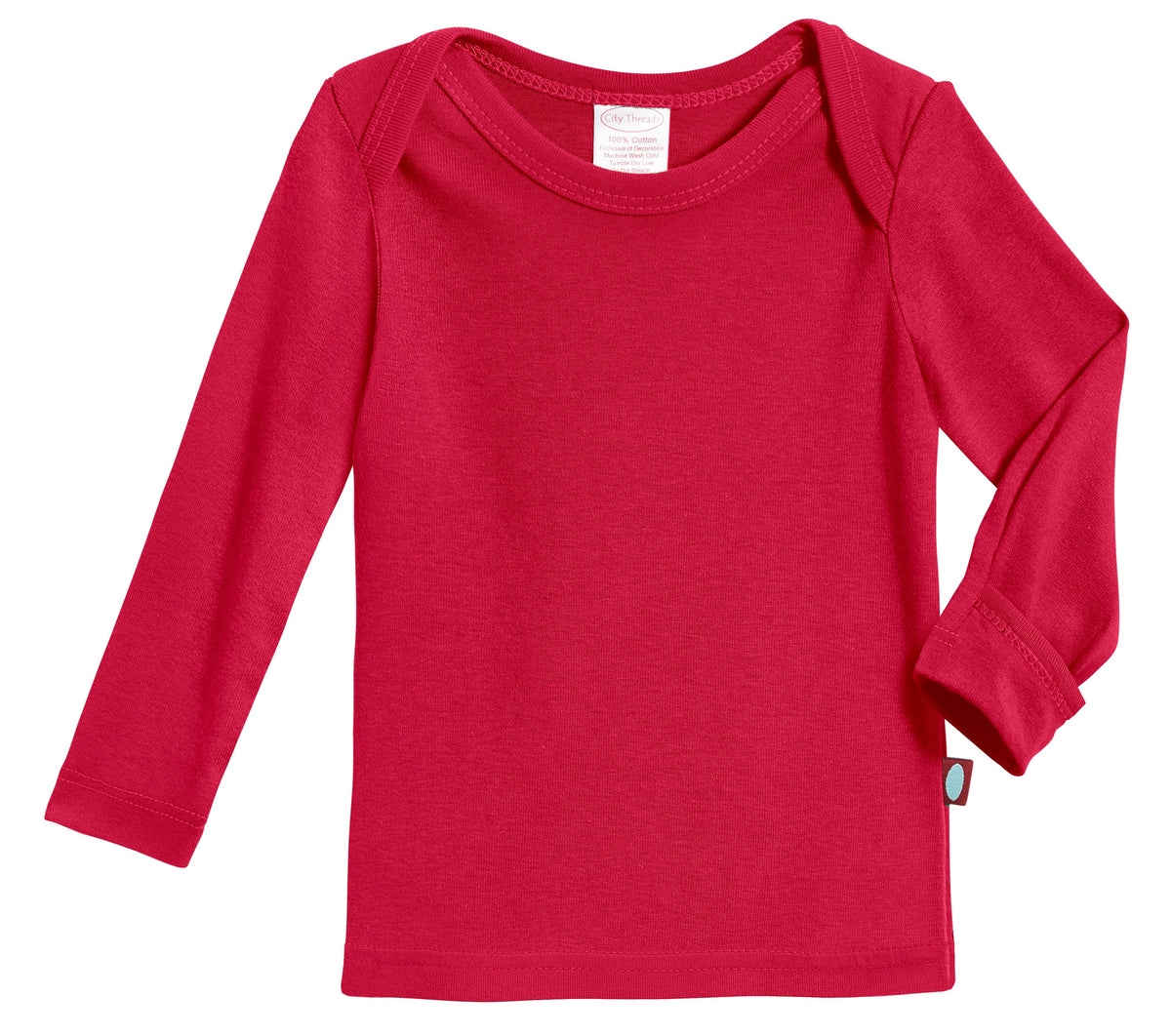 Super-Soft Organic Cotton Baby Rib Long Sleeve Lap Tee| Candy Apple
