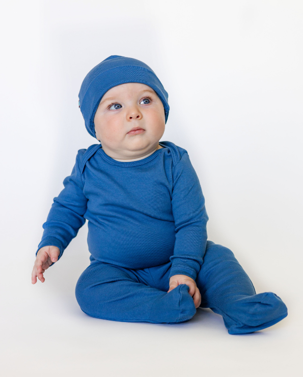 Super-Soft Organic Cotton Baby Rib Long Sleeve Lap Tee| Turquoise
